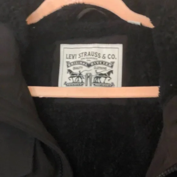 NEW NEVER WORN Black Levi Strauss Co. Coat with inner lining - Picture 2 of 9